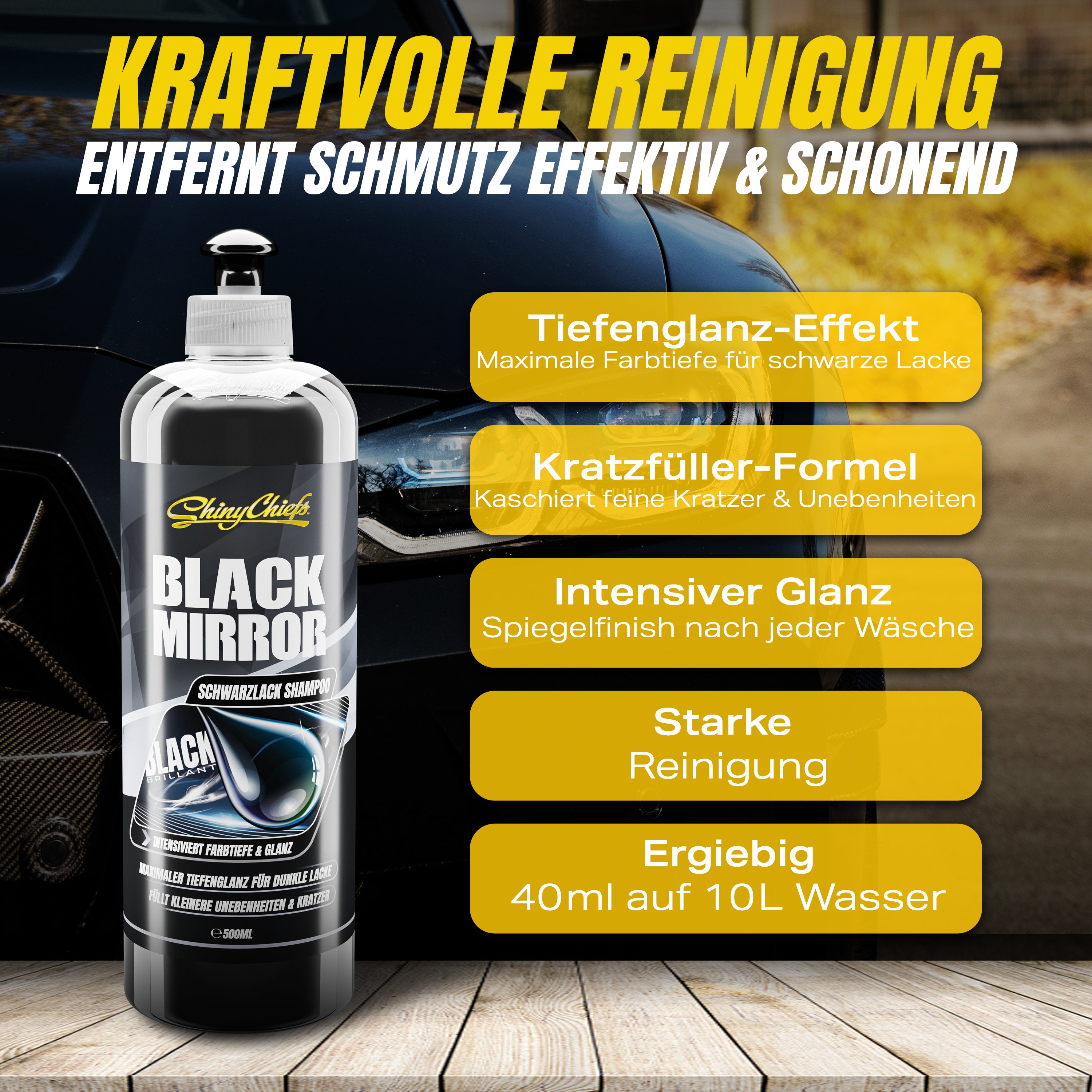 BLACK MIRROR - SHAMPOO 500ml + FIVE FINGER FLEECY