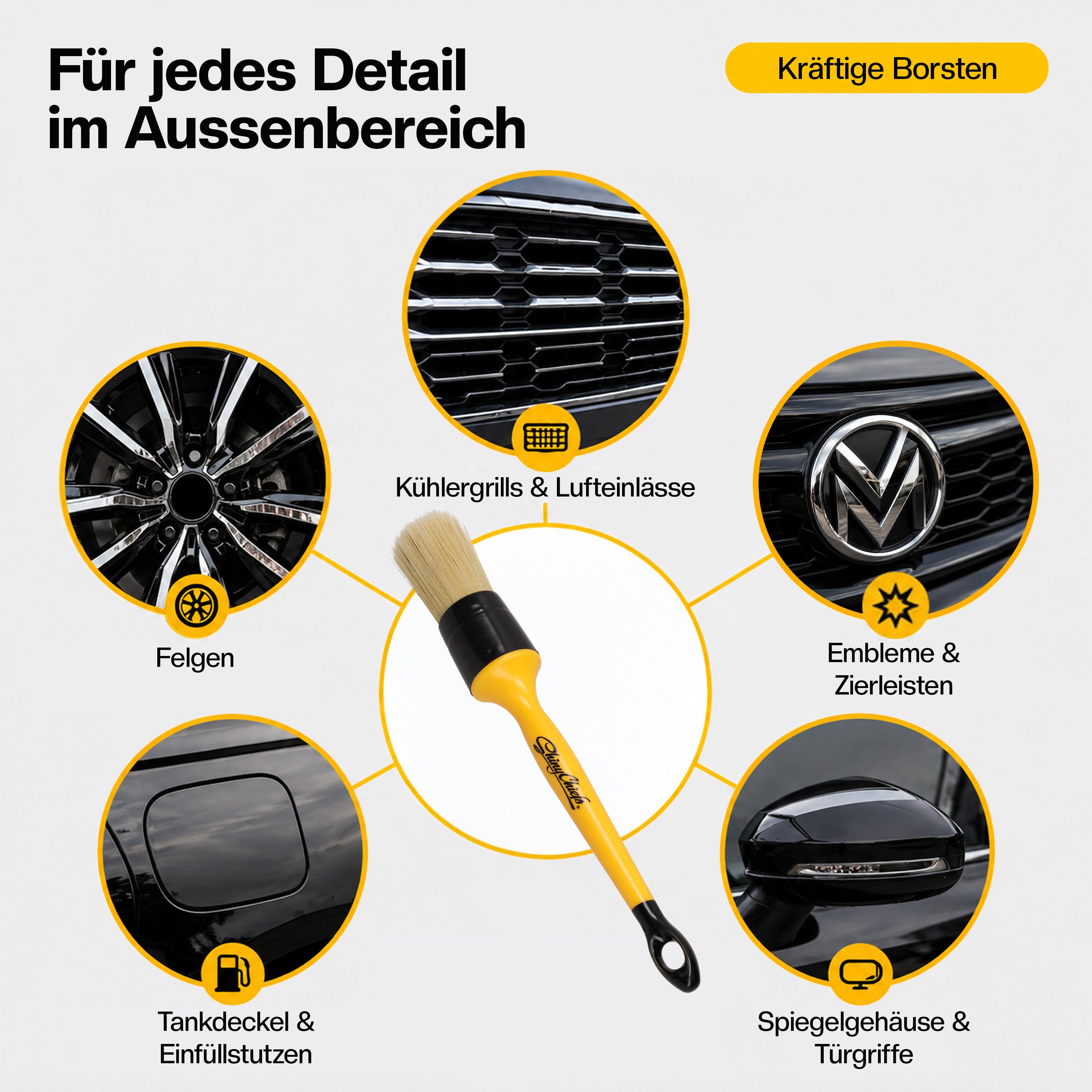 ShinyChiefs Detailing Pinsel ALLROUND | Aussenreinigung (3 STÜCK)