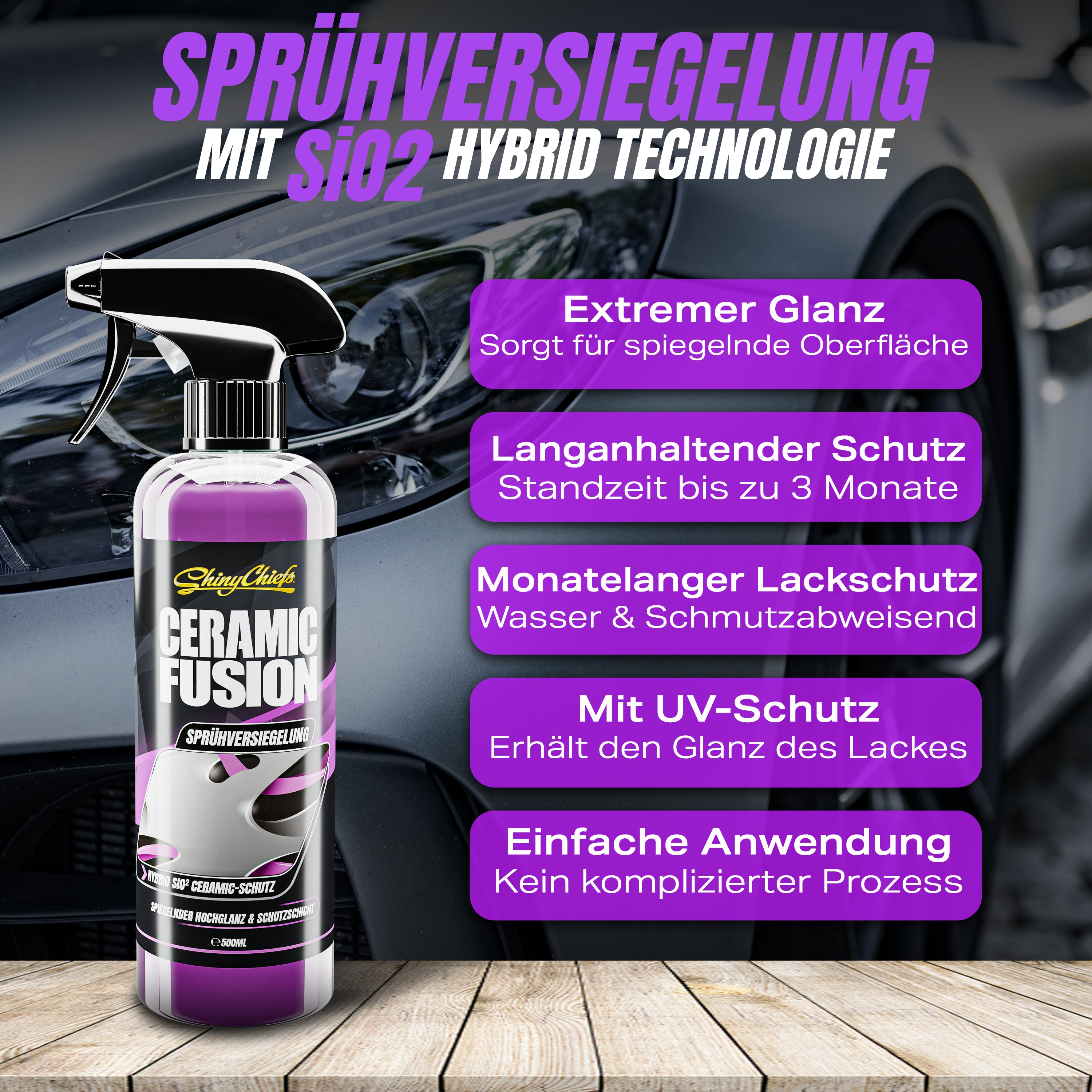 Autopflege Komplettset – 8 Flaschen & 4 Mikrofasertücher im Vorteilspaket