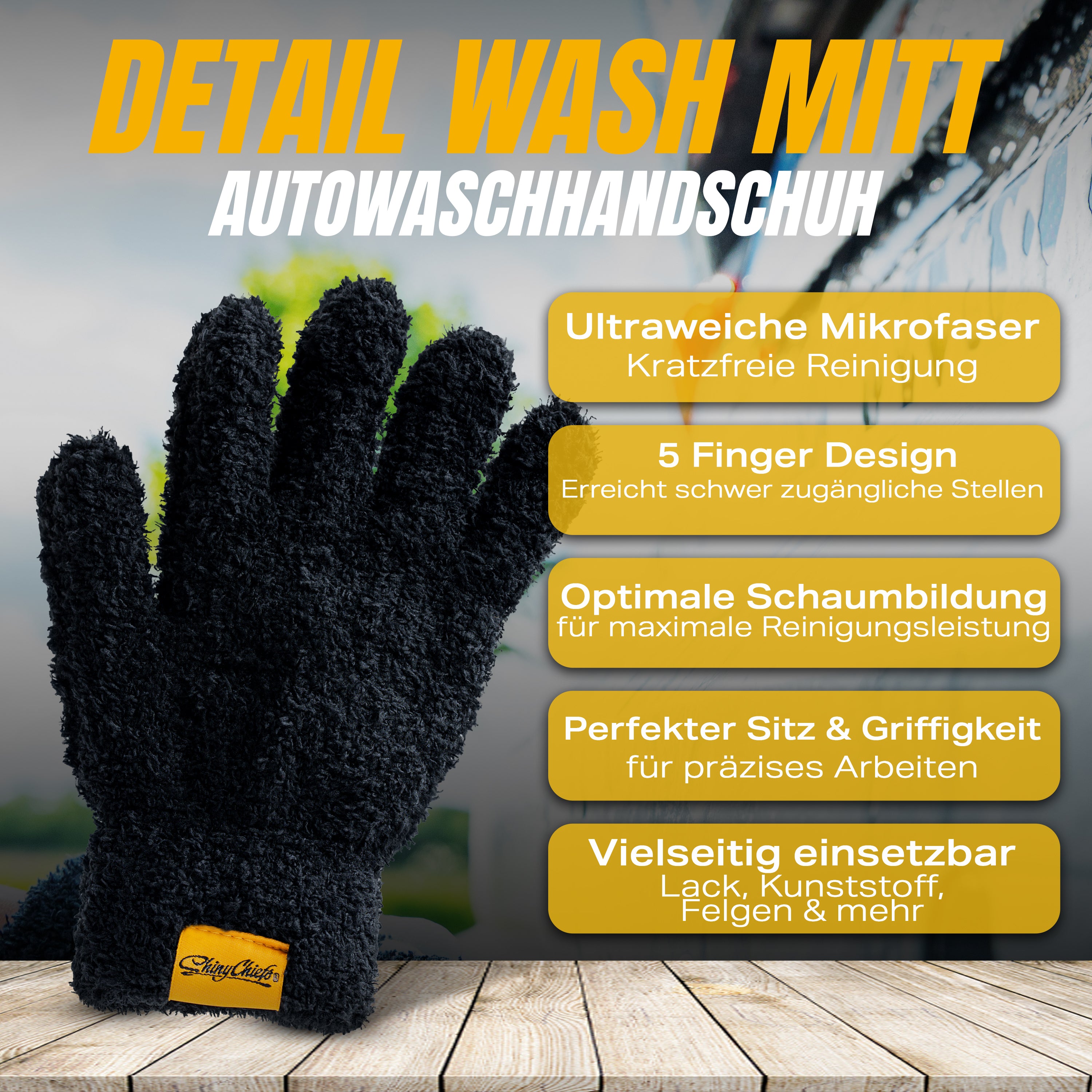 DETAIL WASH MITT - MIKROFASER WASCHHANDSCHUH (DOPPEL SET)