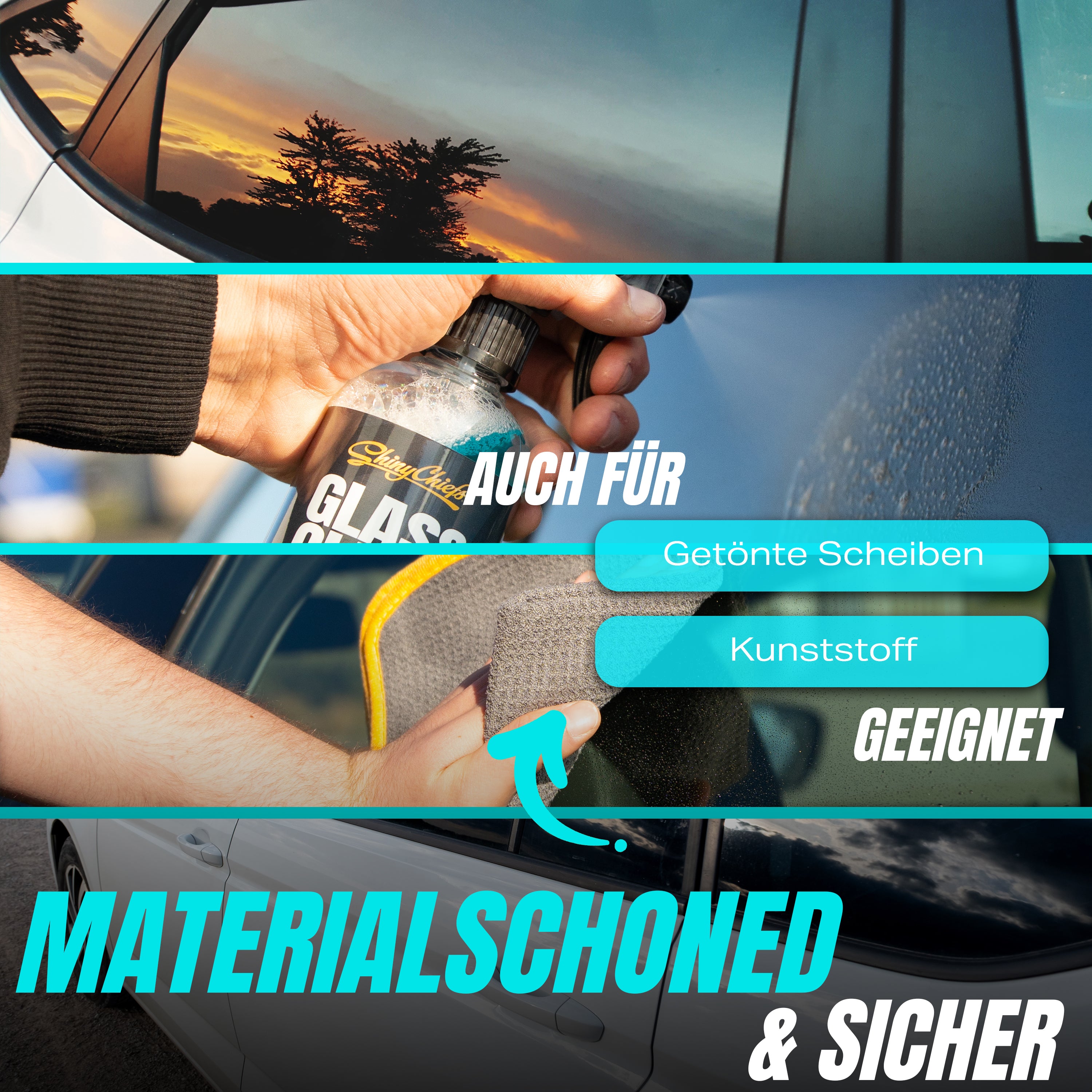 RAIN ARMOR - GLASVERSIEGELUNG + GLASS CLEAN - GLASREINIGER SET