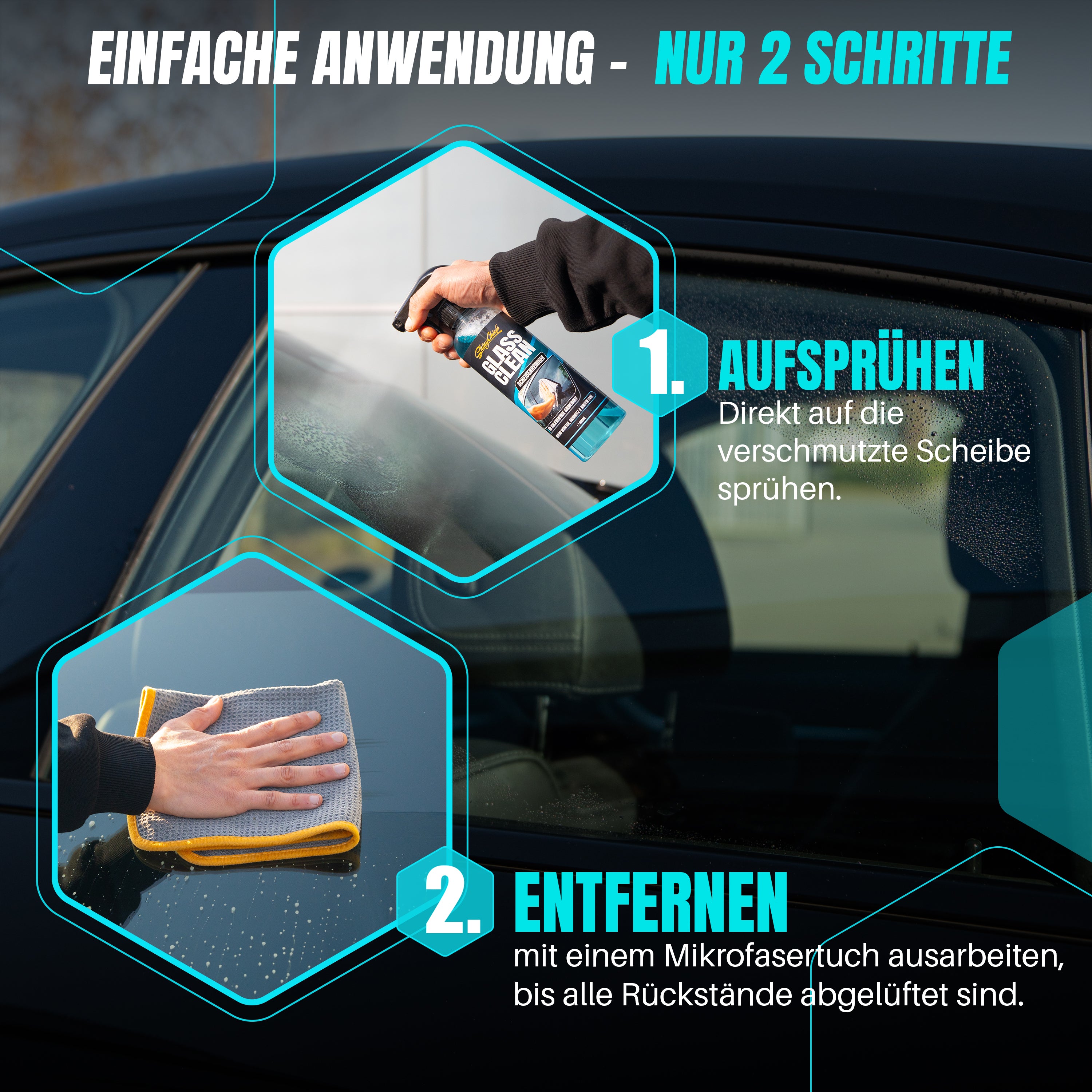 RAIN ARMOR - GLASVERSIEGELUNG + GLASS CLEAN - GLASREINIGER SET