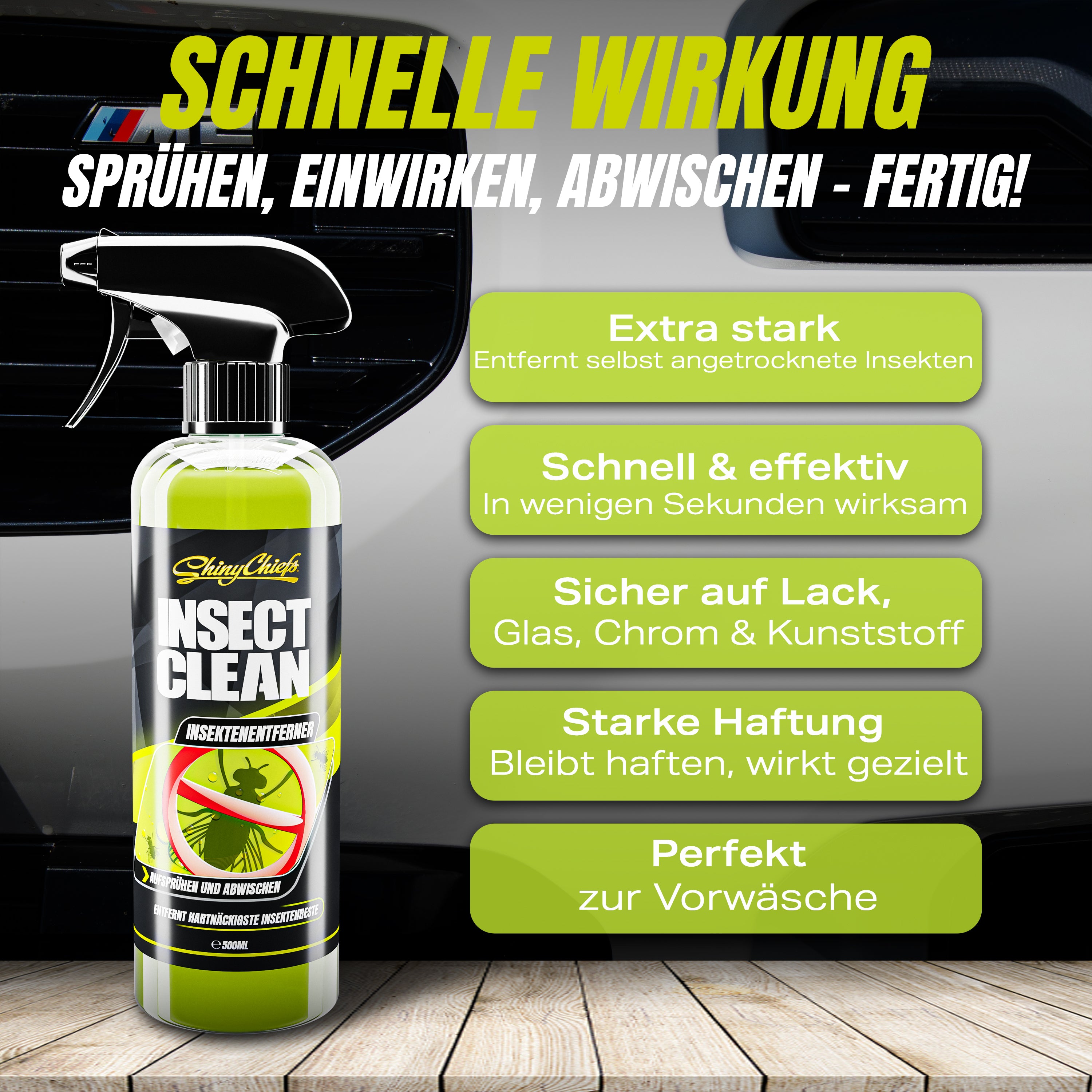 INSECT CLEAN - INSEKTENENTFERNER 500ml - Aufsprühen & Abwischen Set