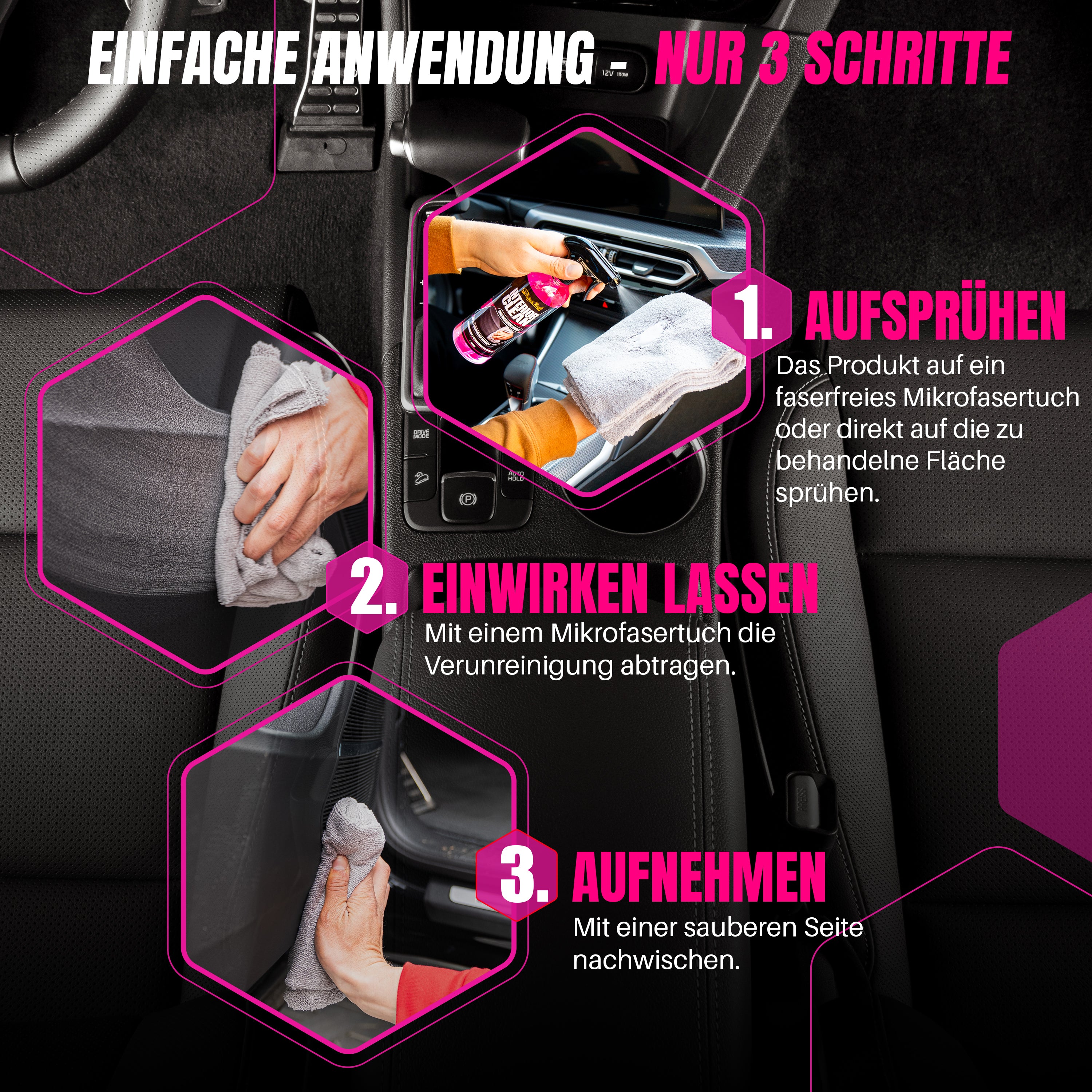INTERIOR CLEAN - Universal Reiniger 500ml Set + DETAIL BRUSH - ULTRA SOFT PINSEL