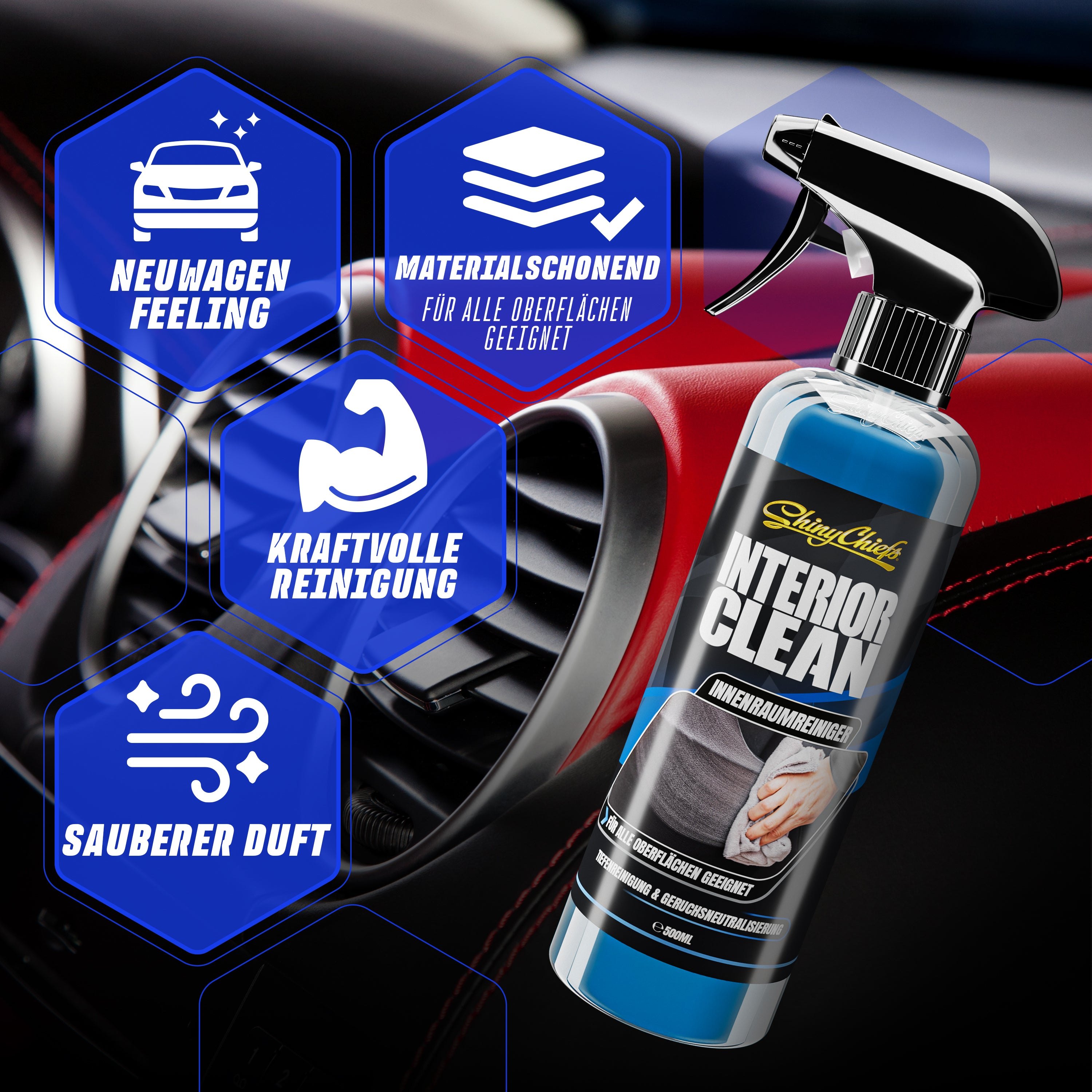 INTERIOR CLEAN - INNENRAUMREINIGER (NEW CAR DUFT) 100ml SET