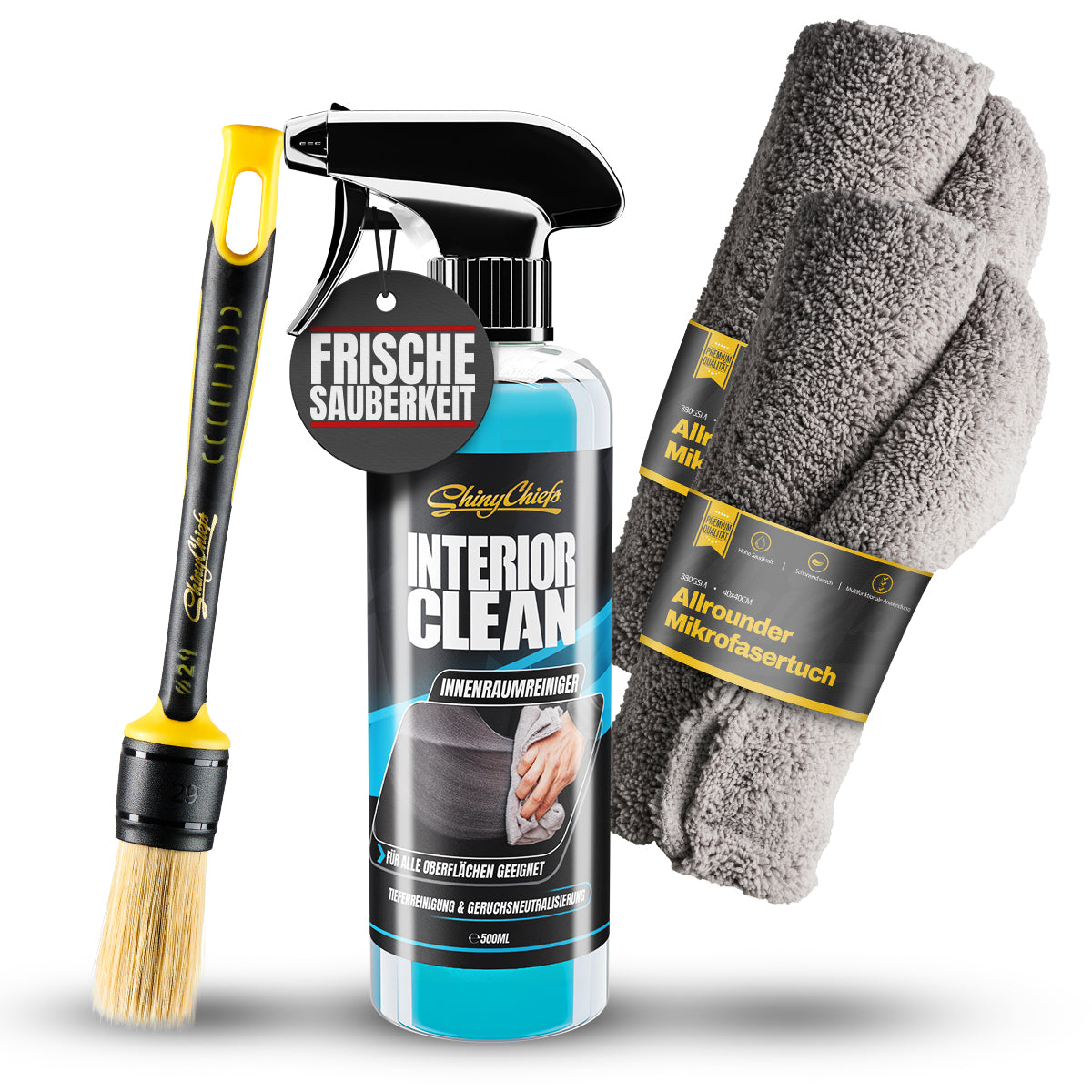 INTERIOR CLEAN - Universal Reiniger 500ml Set + DETAIL BRUSH - ULTRA SOFT PINSEL - Babyblue Edition