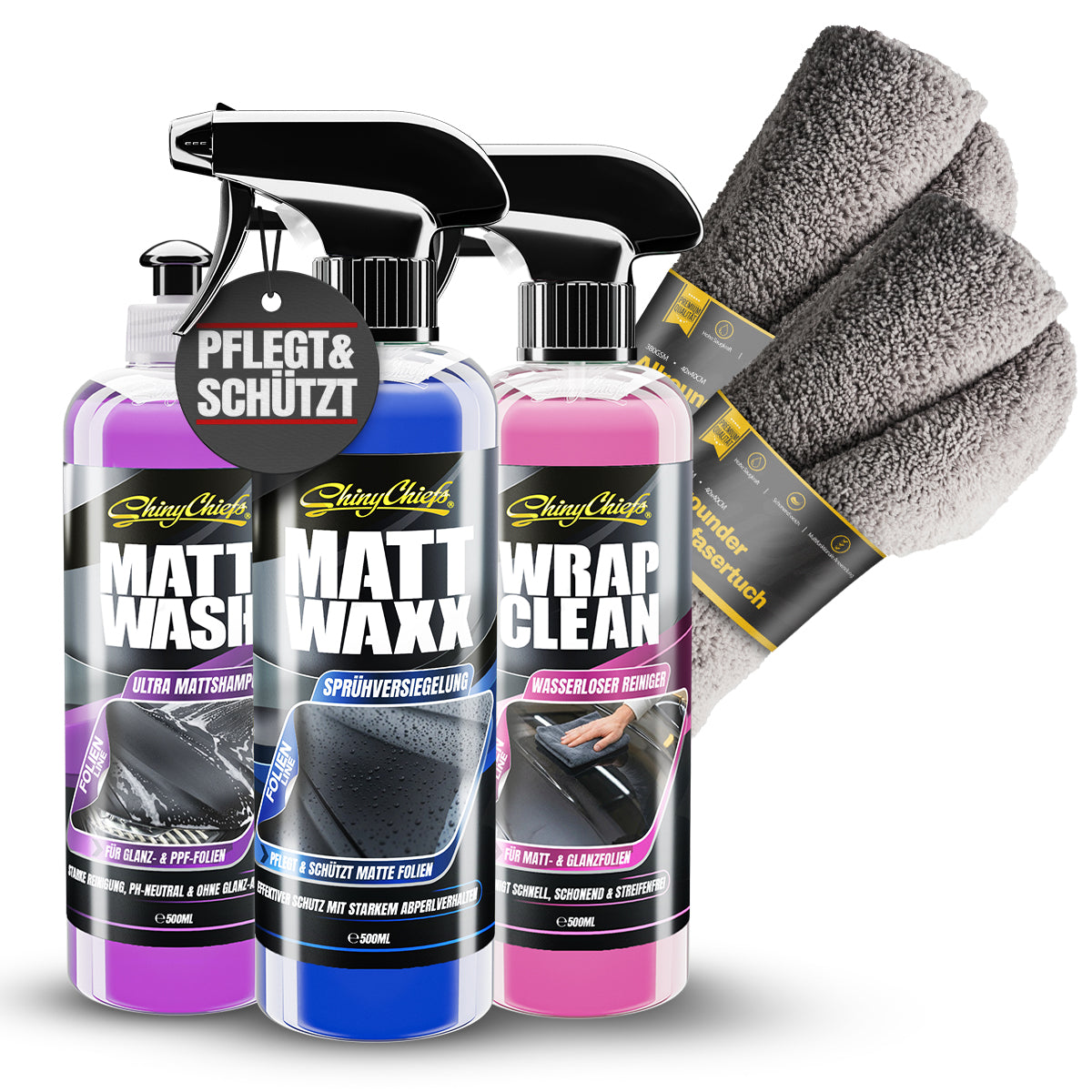 MATT WASH - MATTSHAMPOO + MATT WAX + WRAP CLEANER SET (3x500ml)