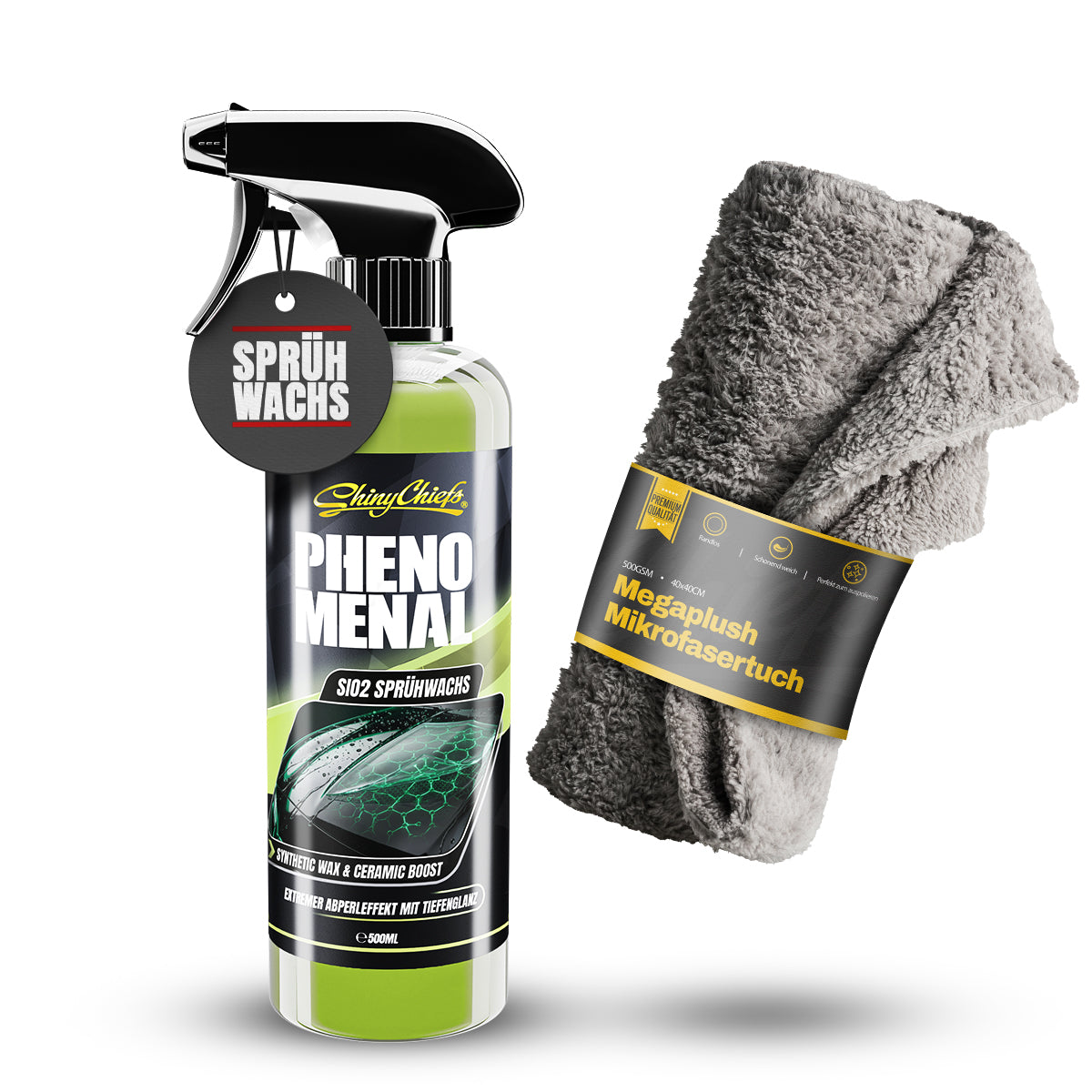 PHENOMENAL - SiO2 HIGH GLOSS SPRÜHWACHS 500ml SET