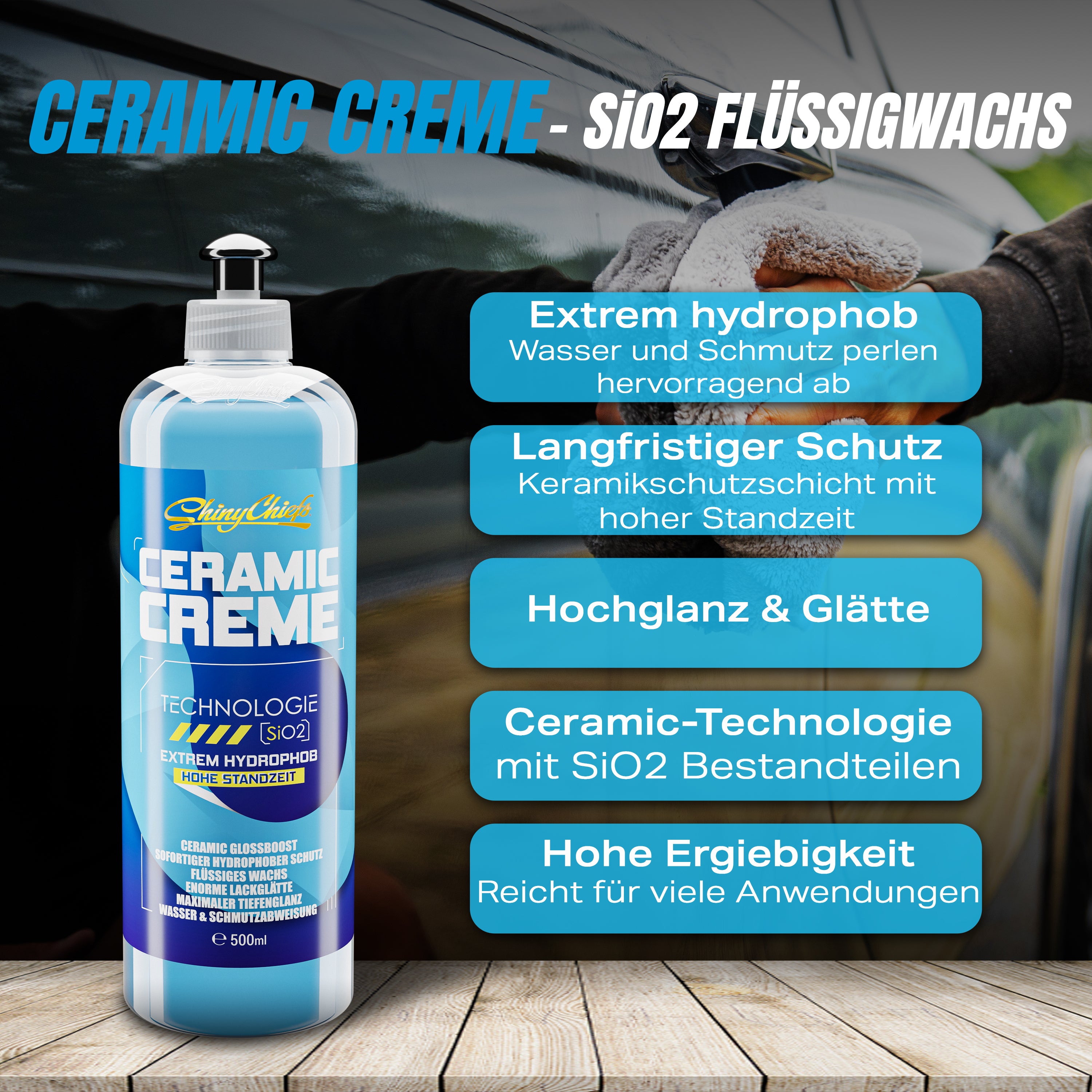 CERAMIC CREME - LIQUID WAX SiO2 500ml Set