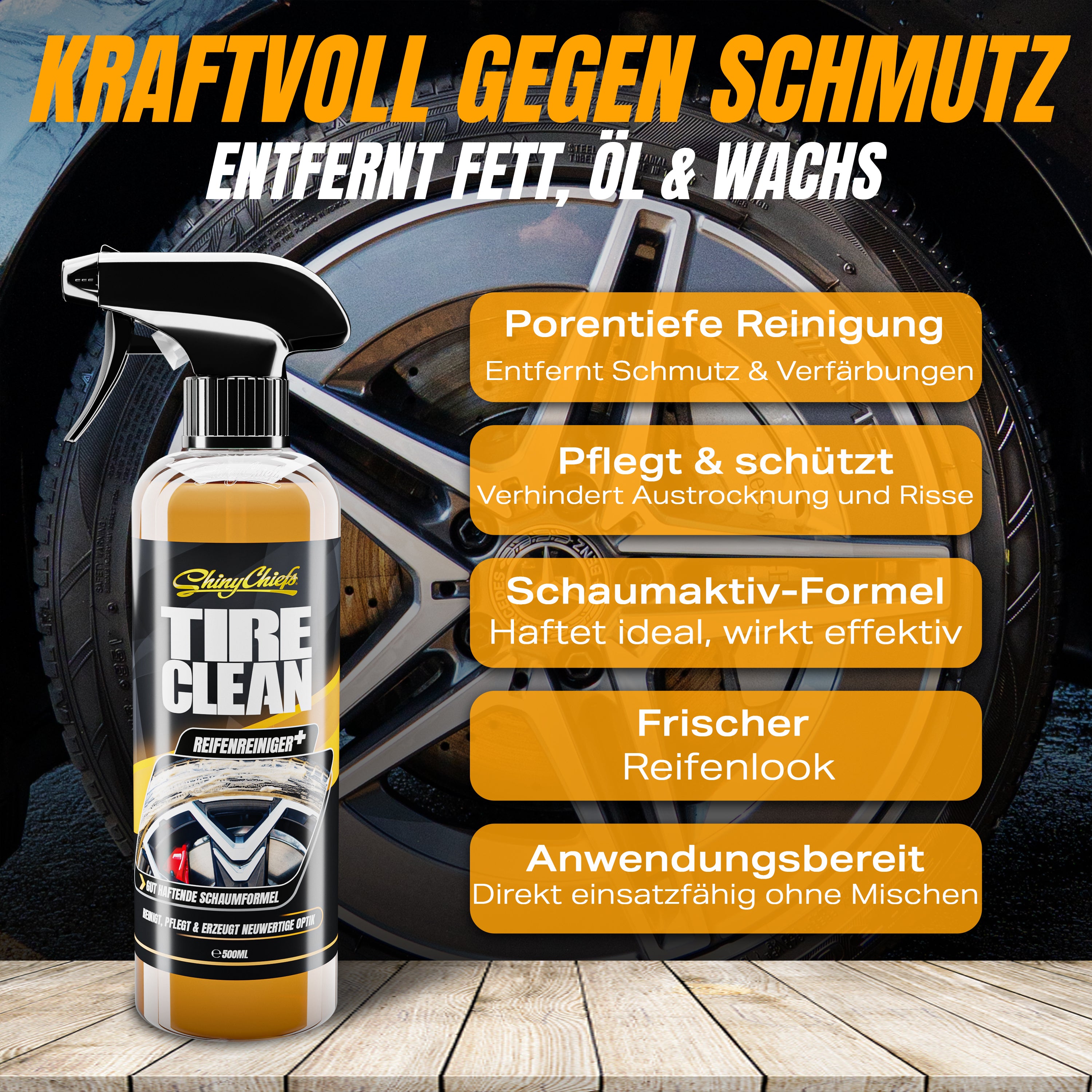 TIRE CLEAN - REIFENREINIGER & PFLEGE 500ml