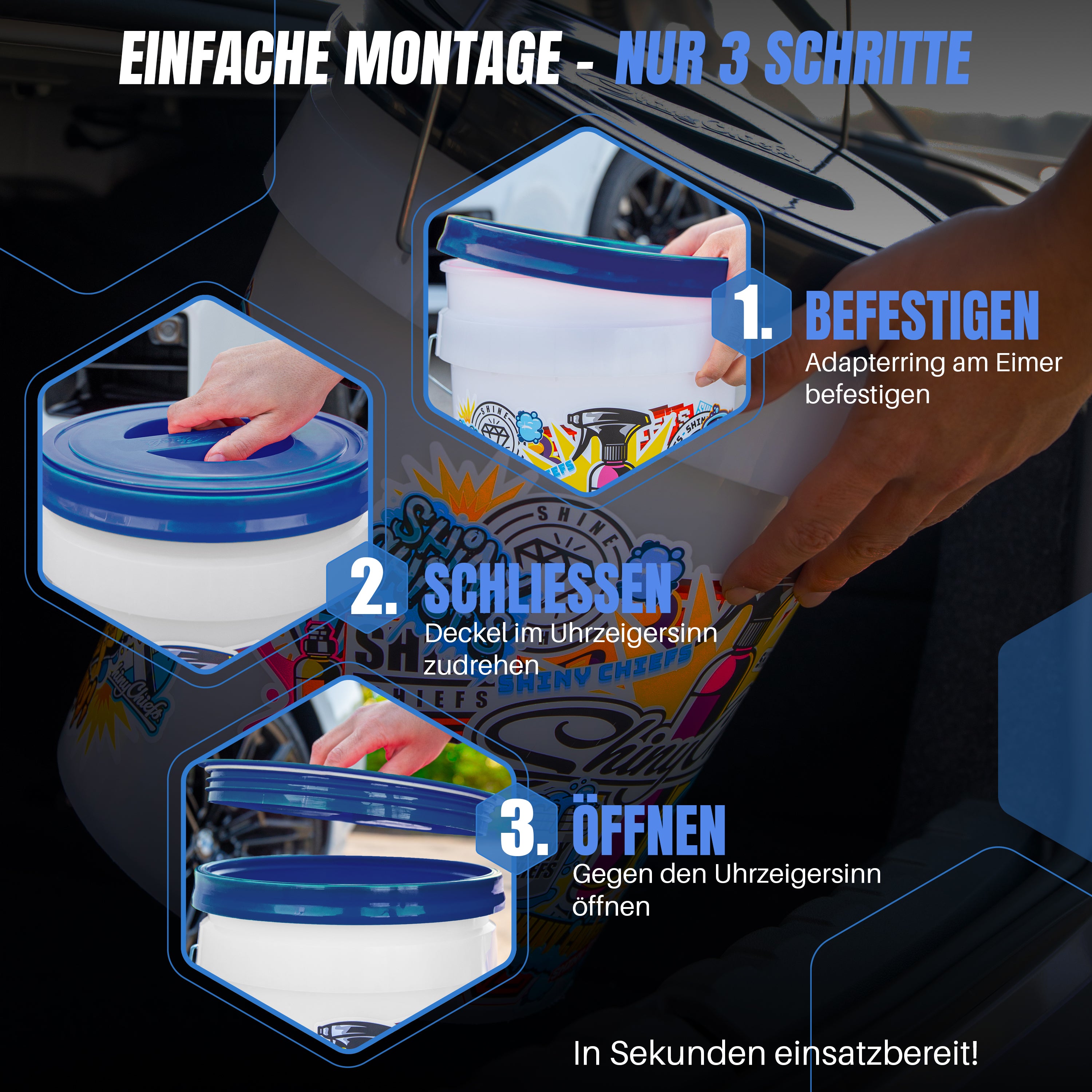 SCREW LID - SCHRAUBDECKEL - BLAU TRANSPARENT