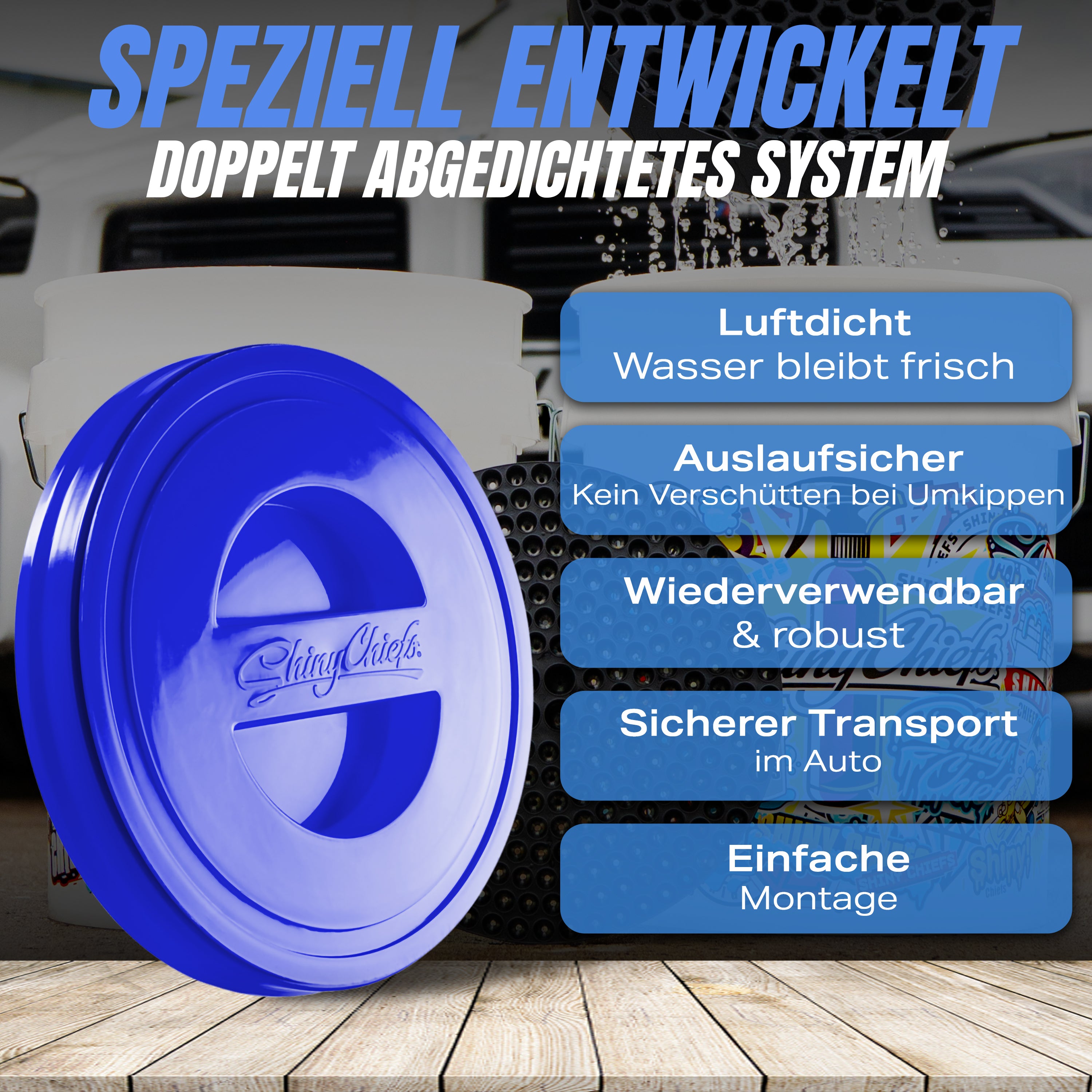 SCREW LID - SCHRAUBDECKEL - BLAU TRANSPARENT