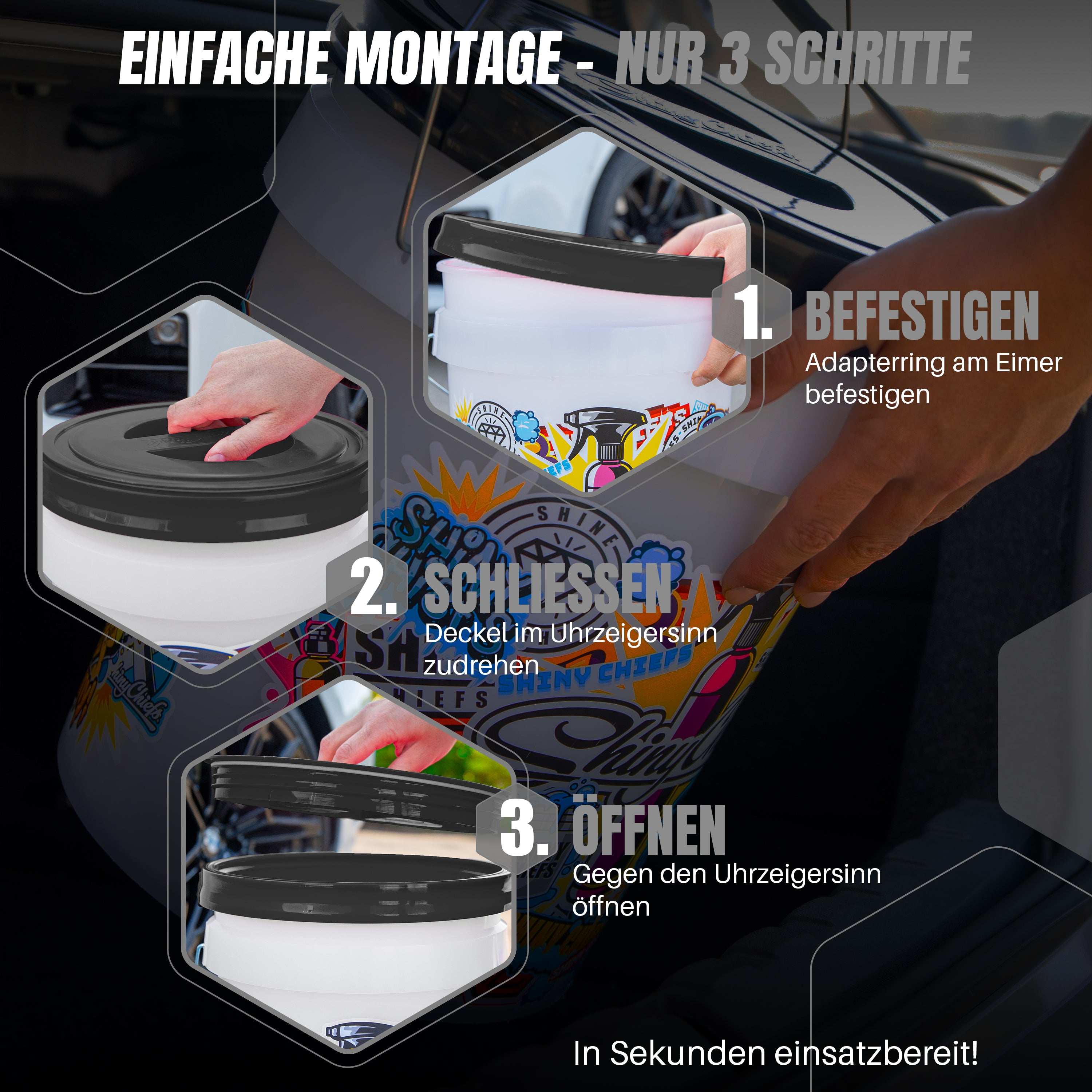 SCREW LID - SCHRAUBDECKEL - SCHWARZ