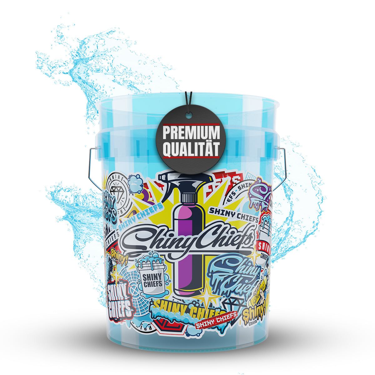 WASCHEIMER BLAU TRANSPARENT 20L