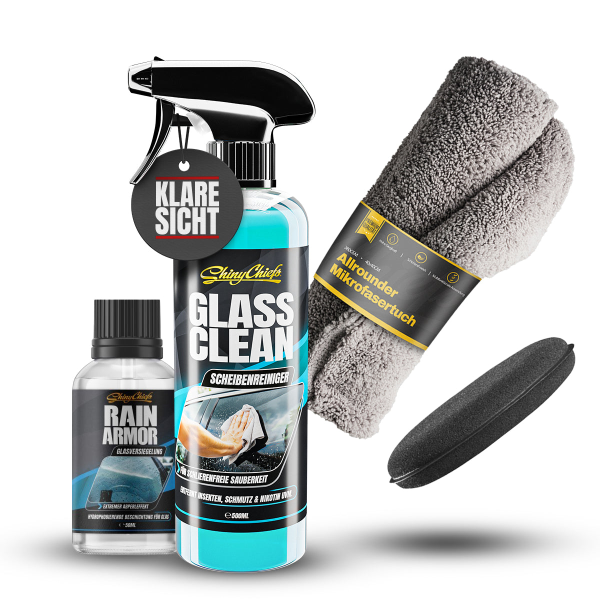 RAIN ARMOR - GLASVERSIEGELUNG + GLASS CLEAN - GLASREINIGER SET