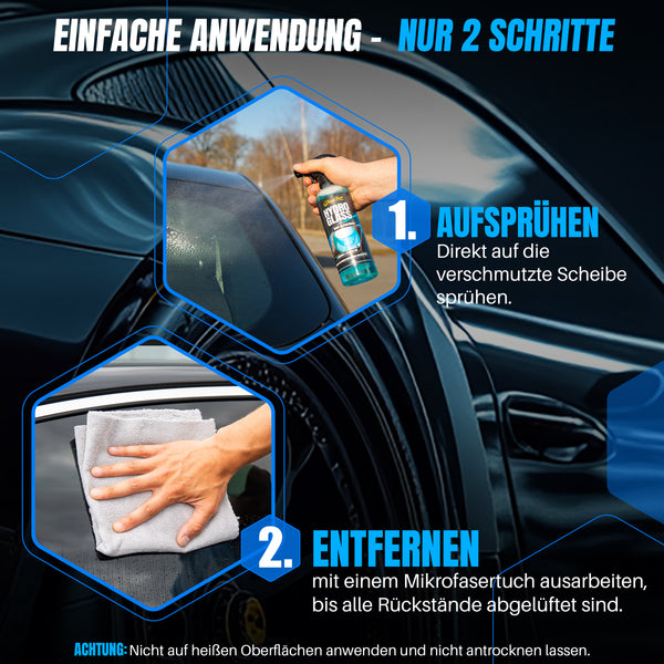 HYDRO GLASS - NANO SiO2 GLASREINIGER 500ml + WAFFLE TOWEL SET