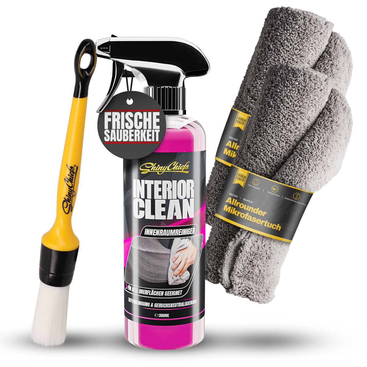INTERIOR CLEAN - Universal Reiniger 500ml Set + DETAIL BRUSH - ULTRA SOFT PINSEL