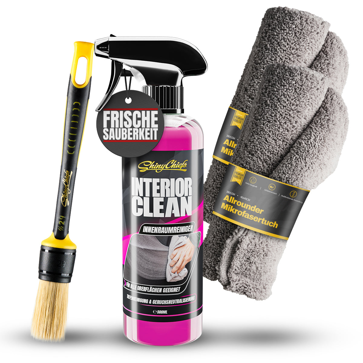 INTERIOR CLEAN - Universal Reiniger 500ml Set + DETAIL BRUSH - ULTRA SOFT PINSEL