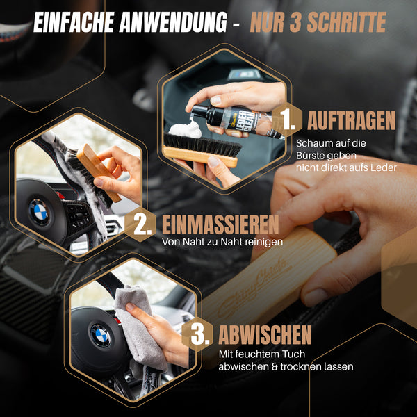 LEDER CLEAN - LEDERREINIGER + SCRUB PAD SET