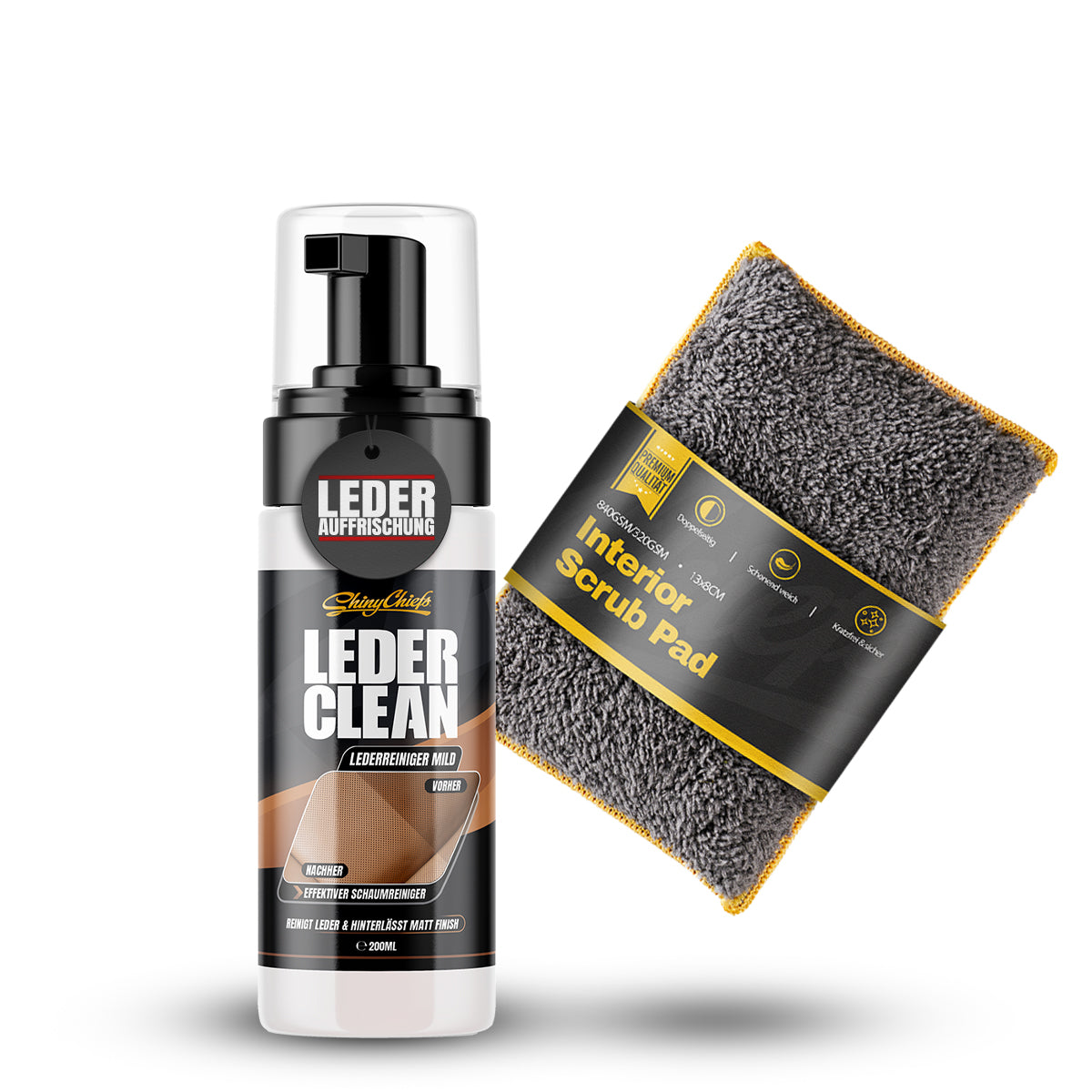 LEDER CLEAN - LEDERREINIGER + SCRUB PAD SET