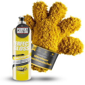 PERFECT WASH - GLANZSHAMPOO 500ml + FIVE FINGER FLEECY WASCHHANDSCHUH