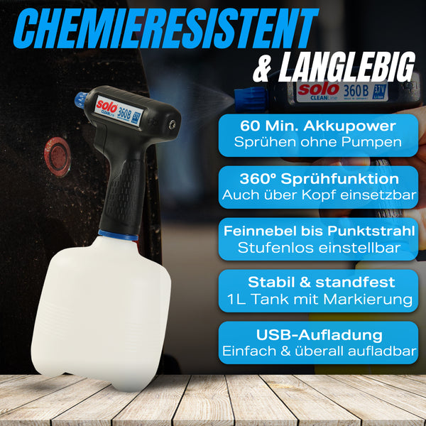 SOLO CLEANLine Akku-Handspritze 360 B 1L + NEWRIM EXTREM - FELGENREINIGER 500ml