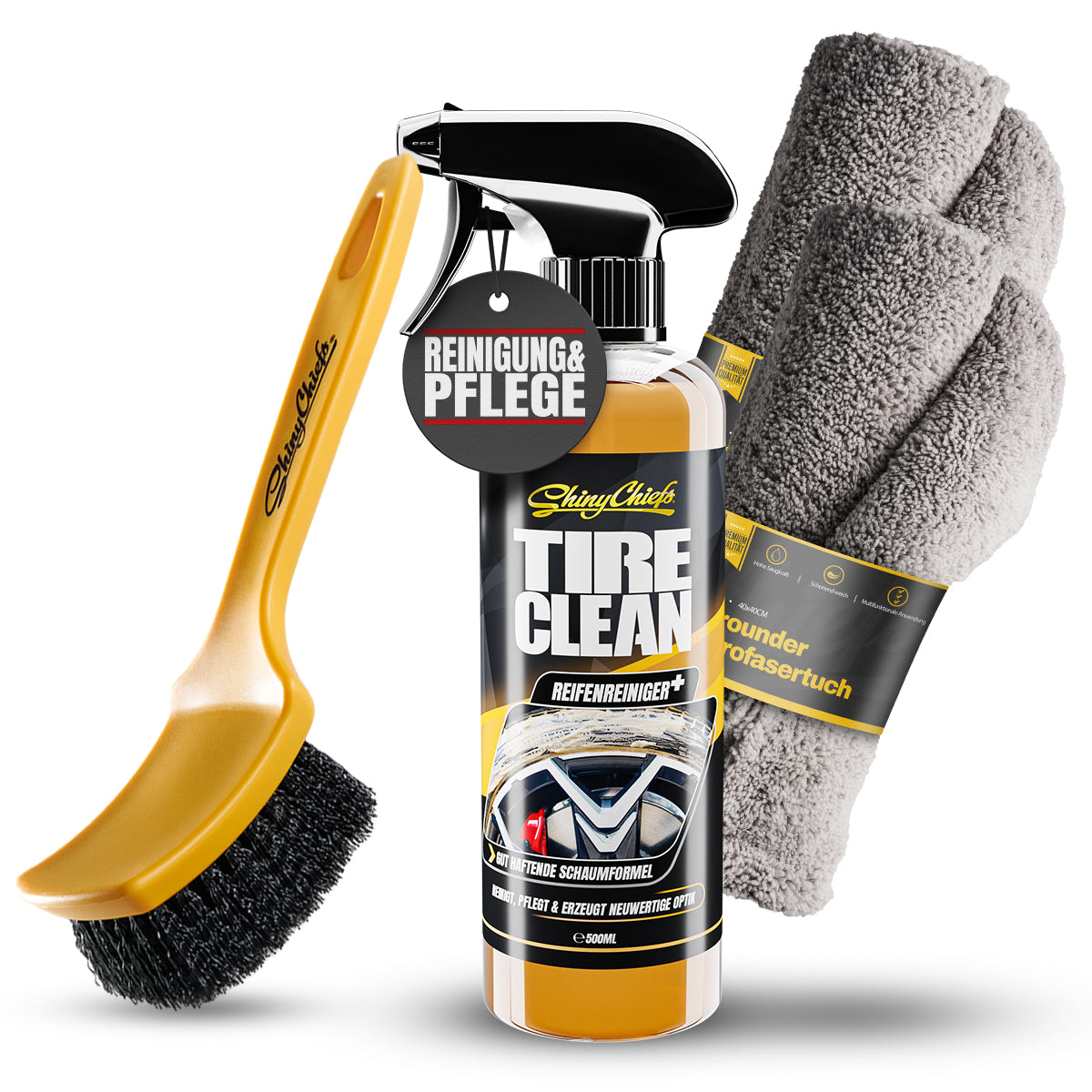 TIRE CLEAN - REIFENREINIGER & PFLEGE + REIFENBÜRSTE SET